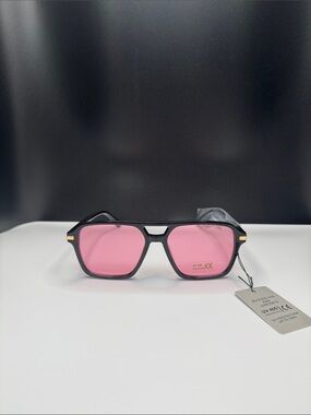 Black Frame Sunglasses with Pink Lenses
